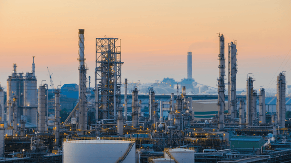 Natural gas rig in color