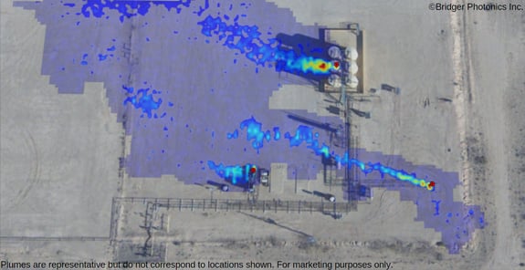 Tank, compressor, and flare emissions detected with Gas Mapping LiDAR