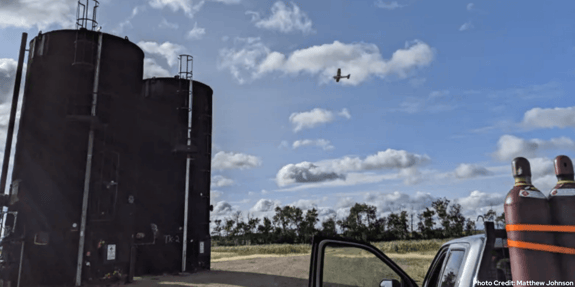 Gas Mapping LiDAR scanning natural gas field for methane emissions