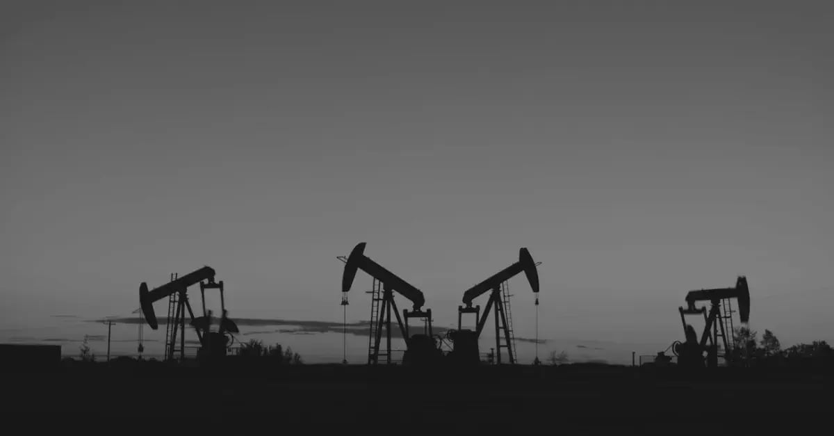 Oil fields black and white